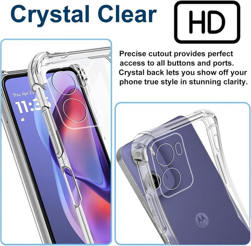 Lustree Back Cover Transparent Case Compatible with Motorola G06 Power| Slim Soft TPU Case, Anti-Scratch Cover with Four-Corner Protection Raised Camera Guard - Image 3