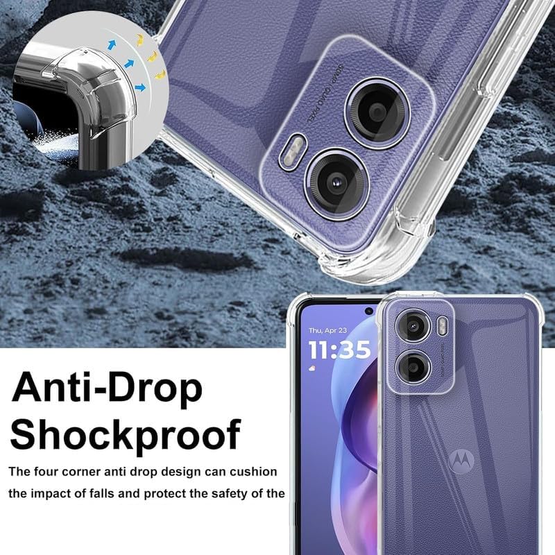 Lustree Back Cover Transparent Case Compatible with Motorola G06 Power| Slim Soft TPU Case, Anti-Scratch Cover with Four-Corner Protection Raised Camera Guard - Image 5
