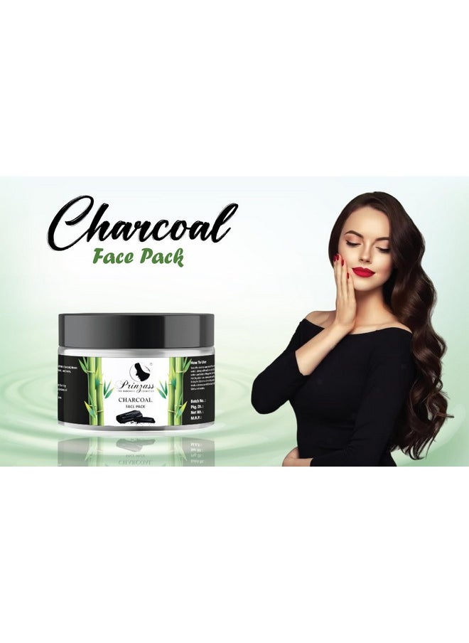Prinzass The Handmade Cosmetics Prinzass Charcoal Face Pack Powder | Charcoal Face Pack with Activated Charcoal for Skin Detoxification Purifies & Brightens Skin | Removes Impurities | Anti - Pollution | 100g  - Image 2