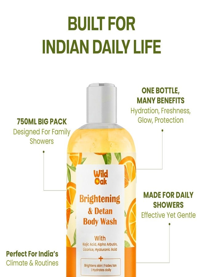 WILD OAK WildOak Brightening & DeTan Body Wash with Exfoliating Beads | Kojic Acid, Alpha Arbutin, Niacinamide & Hyaluronic Acid & Ceramides | Shower Gel for Tan Removal, Dark Spots & Pigmentation | 300ml - Image 5