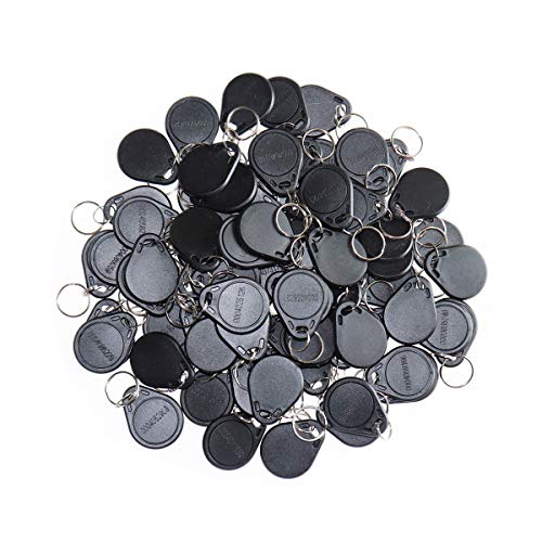 Getmorv 100PCS 125KHz RFID Key Fob Contactless Keyfob Proximity ID Card Token Tag Keypad Card for Door Lock Entry Access Control System Wholesale Read Only (Black) - Image 1