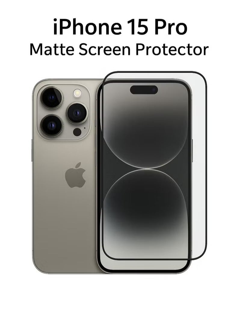 BAIKO Matte Glass Screen Protector for iPhone 15 Pro, Anti-Glare AG Tempered Glass, Fingerprint Resistant, Smooth Touch Screen Guard
