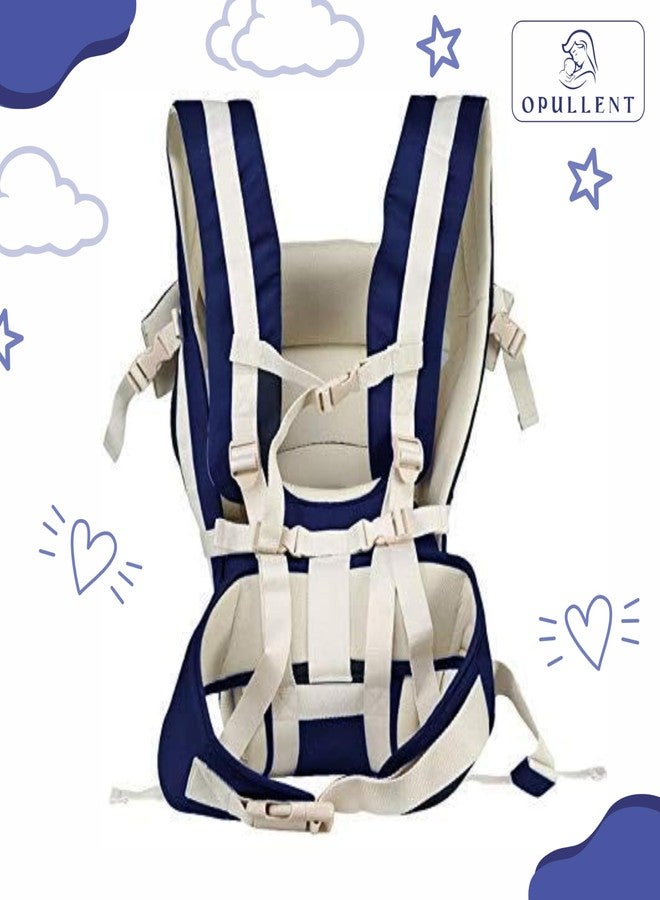 OPULLENT 4-in-1 Adjustable Hands-Free Baby Carrier Bag - Front Carry Facing, Baby Safety Belt, Child Safety Strip, Sling & Back Carrier Bag | Suitable for C Section Mother (3 to 36 months) - NAVY BLUE - Image 3