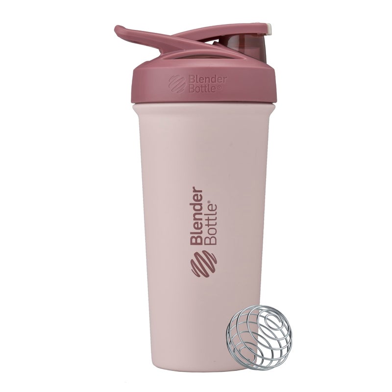 BlenderBottle Sport Sleek Shaker Cup Insulated Stainless Steel Water Bottle with Wire Whisk 25Ounce RedTan Sahara Sunset - Image 2