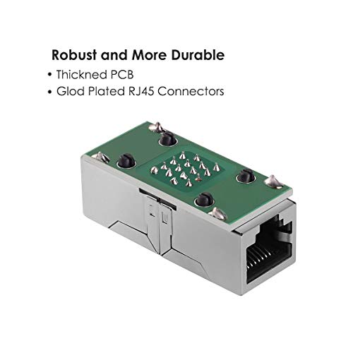 PLUSPOE RJ45 Network Coupler, 2 Pack Ethernet in Line LAN Connector Plugs for Cat5 Cat5e Cat6e Cat7 Cable Extender Female to Female (White) - Image 4