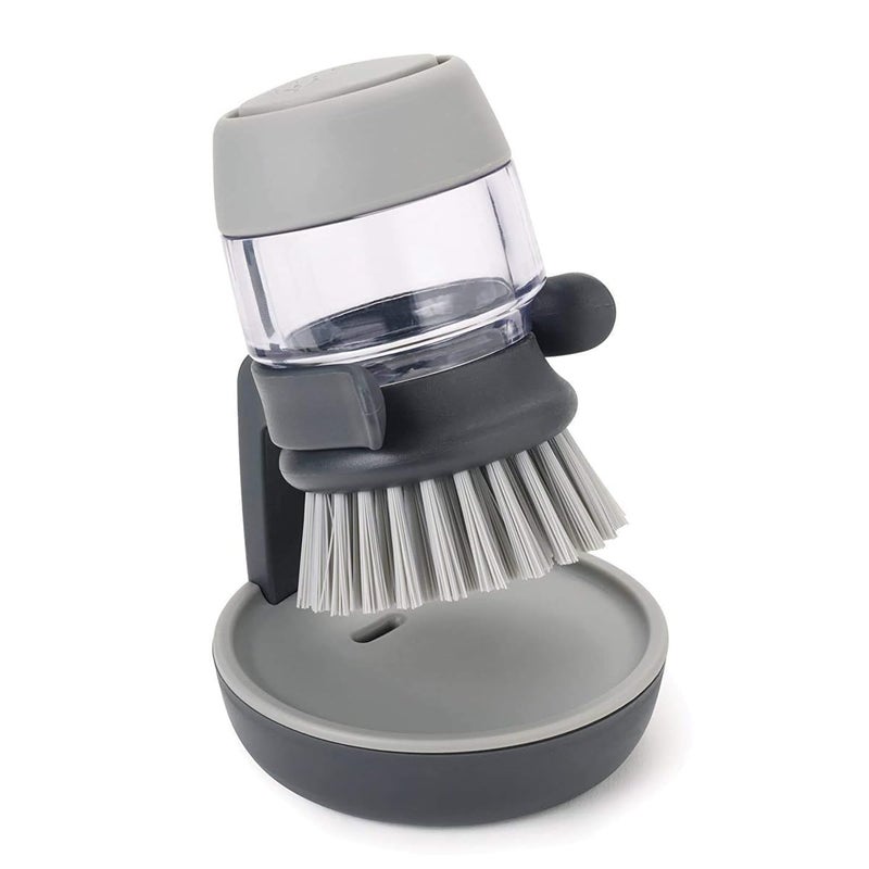 Avenn Avenn Multipurpose Plastic Cleaning Brush with Soap Dispenser Storage Stand Perfect for Kitchen Sink Dishwasher Pots Pans Palm Scrub Soap Dispensing WashingUp Brush Multicolor 1 - Image 1