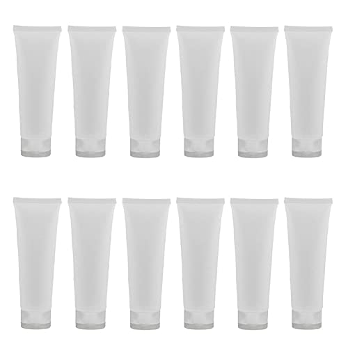 QUUPY 24Pcs 100ml/3.4oz Empty Refillable Plastic Squeeze Cosmetic Soft Tube Vial Bottles with Flip Cover Makeup Travel Sample Packing Storage Toiletries Container for Facial Cleaner Body Lotion - Image 1