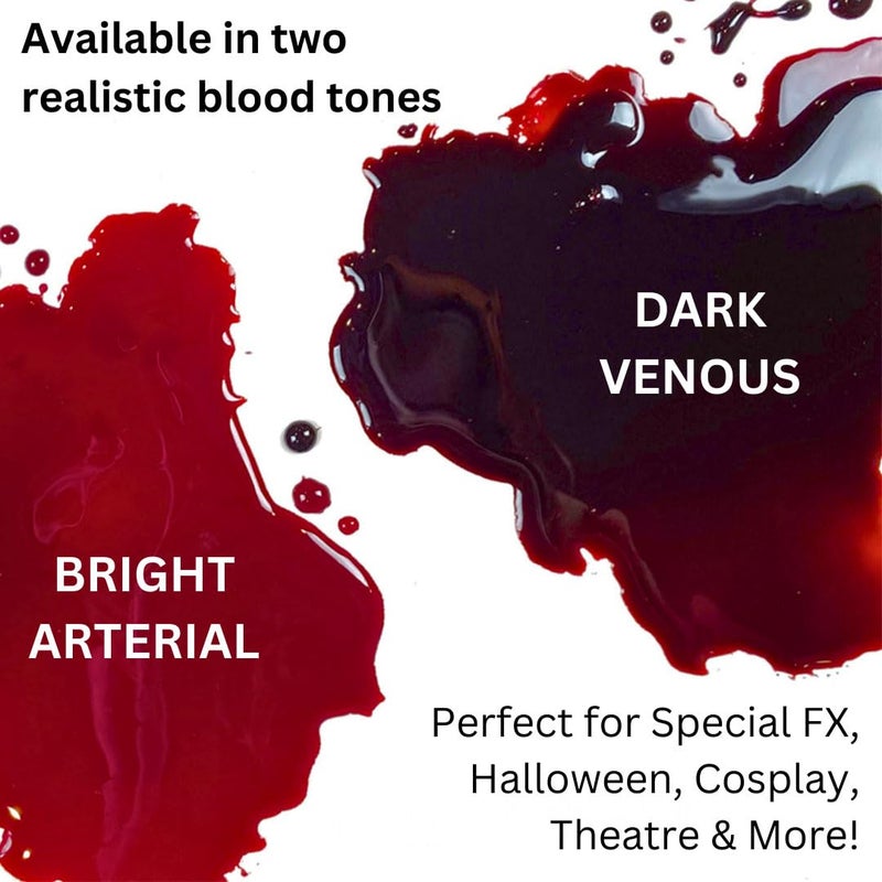Mehron Makeup Stage Blood | Realistic For Halloween | Washable Fake Blood for Special FX, Stage & Screen, Halloween, & Cosplay (16 oz) (Dark Venous) - Image 5