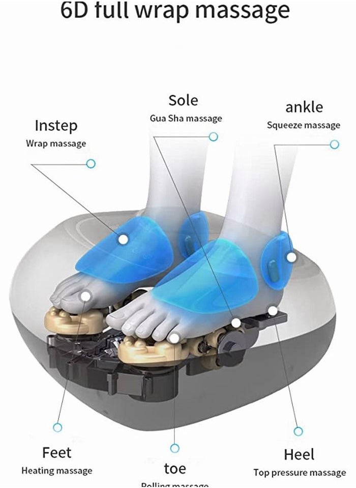 CGY Foot Massager Machine with Heat, Shiatsu Deep Kneading, Multi-Level Settings, Delivers Relief for Tired Muscles and Plantar Fasciitis (grey)