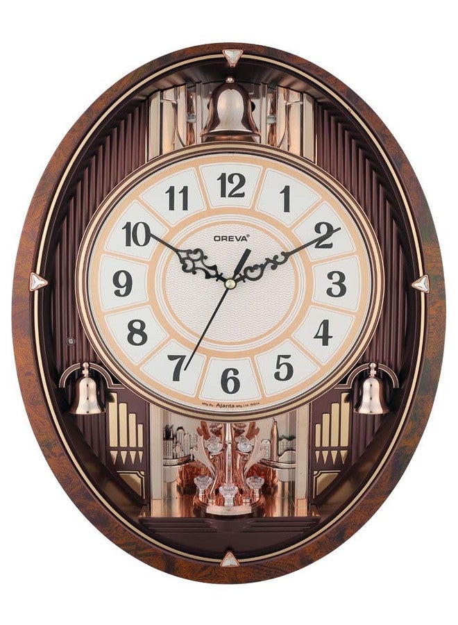 Oreva Plastic Rotating, Swinging and Musical Pendulum Wall Clock (36.0 cm x 9.0 cm x 49.5 cm, AQ-2227) (Copper) - Image 1