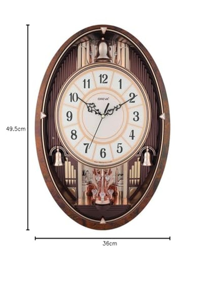Oreva Plastic Rotating, Swinging and Musical Pendulum Wall Clock (36.0 cm x 9.0 cm x 49.5 cm, AQ-2227) (Copper) - Image 3