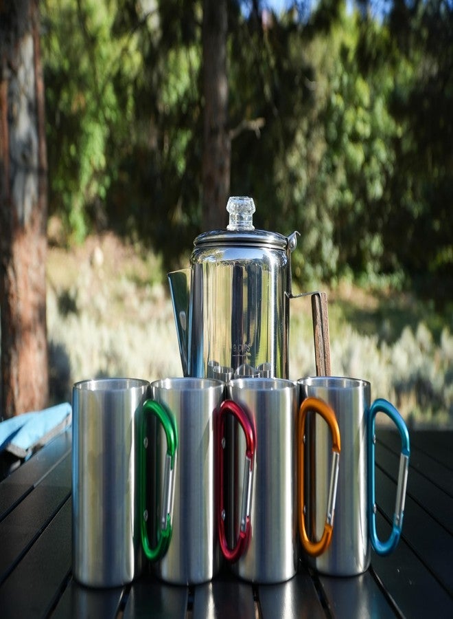 Alpine Mountain Gear 9-Cup Coffee Percolator Set with 4 Mugs - Stainless Steel Camping Coffee Pot, Stovetop Percolator Coffee Maker for Home & Outdoor Use - Image 3