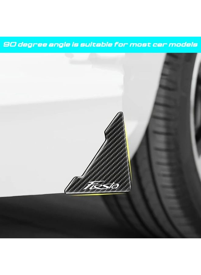2pcs Car Door Corner Protectors Carbon Fiber Pattern Durable Rubber Easy Install - Image 3