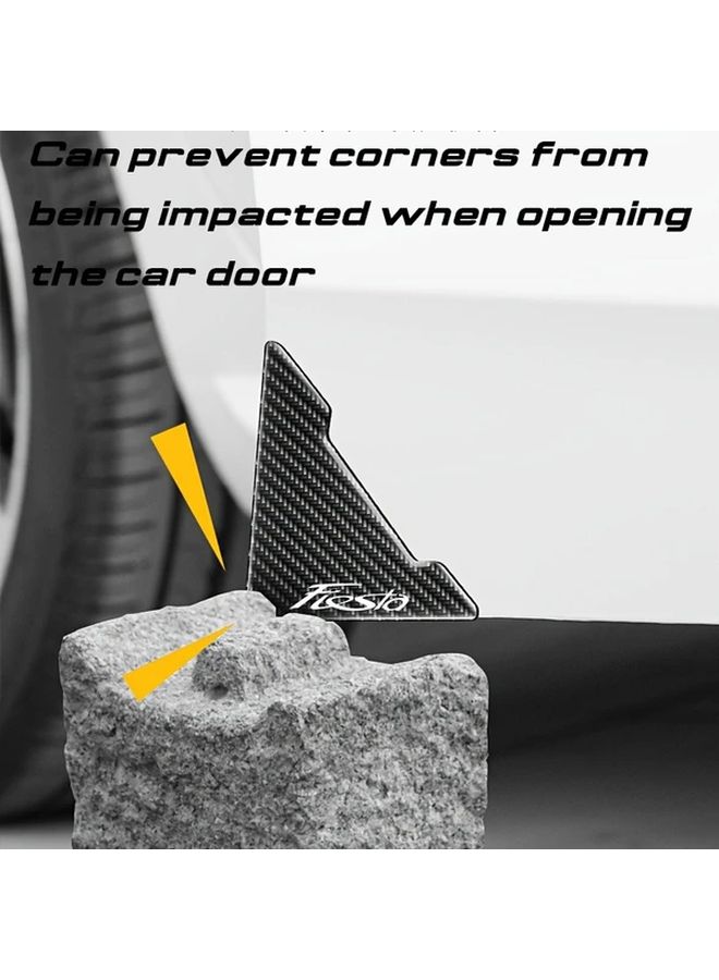 2pcs Car Door Corner Protectors Carbon Fiber Pattern Durable Rubber Easy Install - Image 4