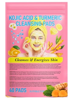 MOSH 40Pcs Kojic Acid & Turmeric Cleansing Pads for Dark Spots Turmeric Kojic Acid Cleansing Pads Helps Balance Skin Oil & Water Fade Spot Remove Excess Keratin Clean Oil Kojic Acid Pads  - Image 1