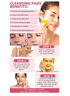 MOSH 40Pcs Kojic Acid & Turmeric Cleansing Pads for Dark Spots Turmeric Kojic Acid Cleansing Pads Helps Balance Skin Oil & Water Fade Spot Remove Excess Keratin Clean Oil Kojic Acid Pads  - Image 3