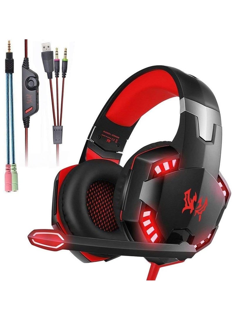 Kotion Gaming Wired Over the Ear Headsets with Mic & LED - G2000 Edition For PS4/PS5/Xbox one/Xbox Series/Nintendo Switch And PC - Image 2