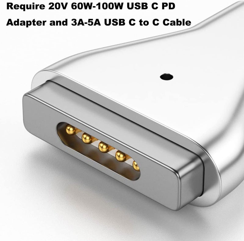 Tobo USB C to Magnetic Adapter, Type-C to Magnetic 2 T-Head PD 100W Power Fast Charging Converter Compatible with 2013-2015 MacBook Air Pro TD-1076TC (TD-1076TC) - Image 5