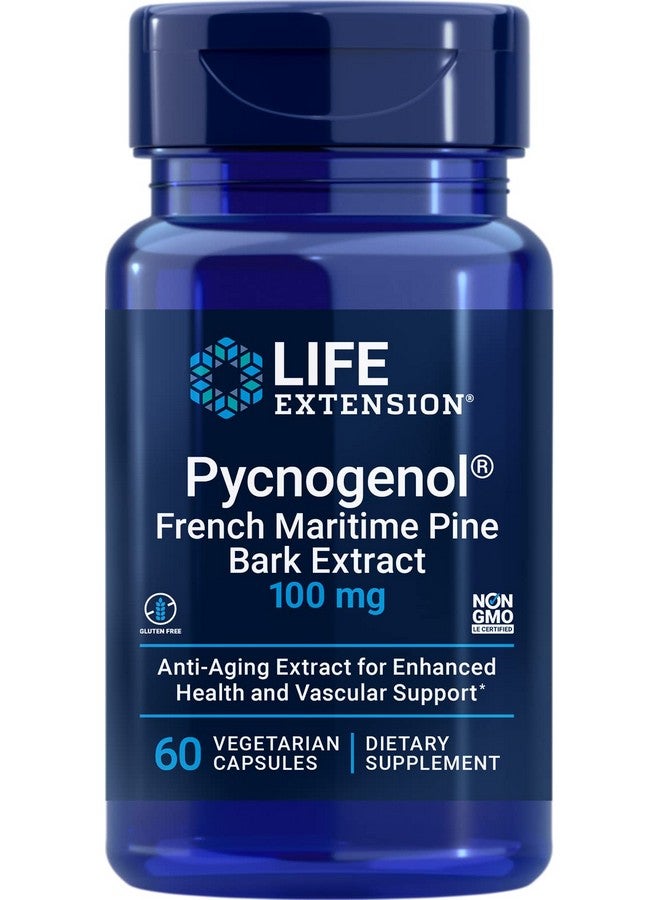 Life Extension Pycnogenol French Maritime Pine Bark Extract 100 Mg For Antioxidant & Vascular Health & Circulation Gluten Free Nongmo 60 Vegetarian Capsules - Image 2