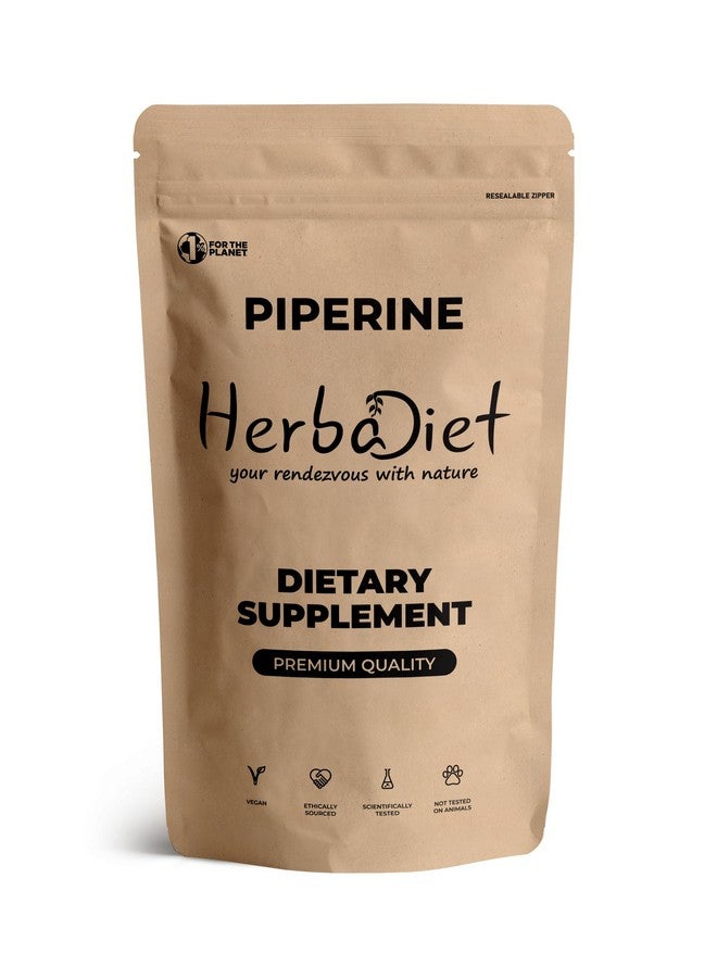 Herbadiet Piperine 95% Powder | Black Pepper Extract Powder 95% by Hplc | Bioavailability Enhancer, Boosts Nutrients Uptake| Gluten Free, Non-GMO Bulk Supplement (0.35 oz / 10 gm) - Image 1