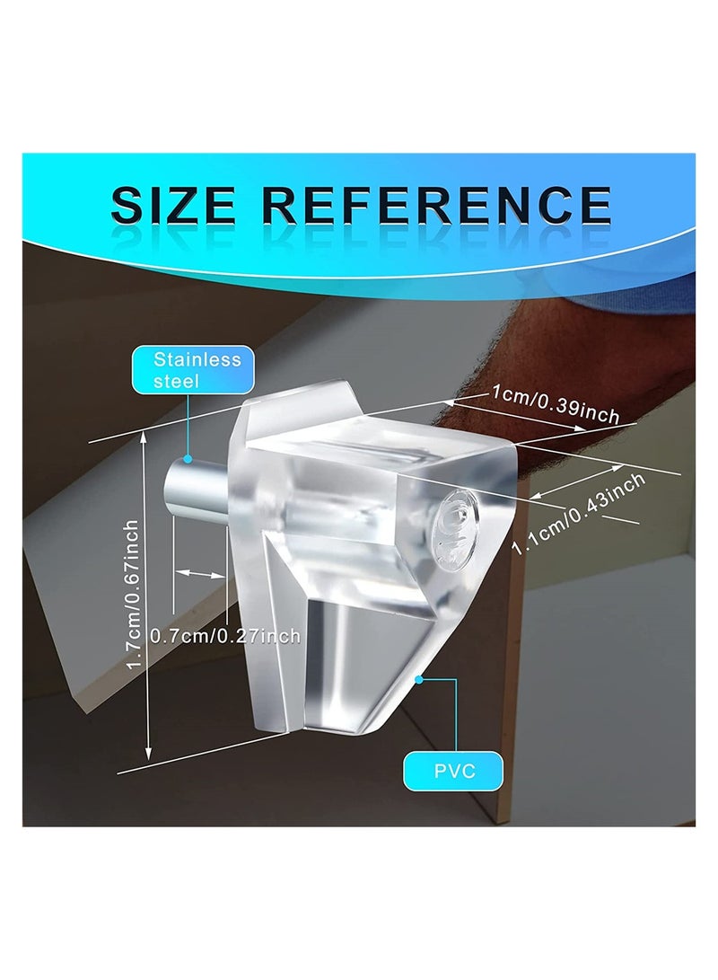 100 Pieces Supporting Rivet, 3 Millimeters or 1/8 Inch Shelf Support Peg Clear Plastic Support Small Cabinet Shelf Pins Replacement Peg Cabinet Shelf Supports Pins Shelf Holder Pins - Image 2