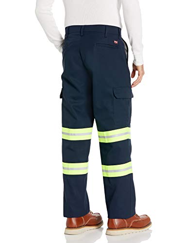 Red Kap Men's Enhanced Visibility Industrial Cargo Pant, Navy Fluorescent Yellow Trim, 36W x 30L - Image 2