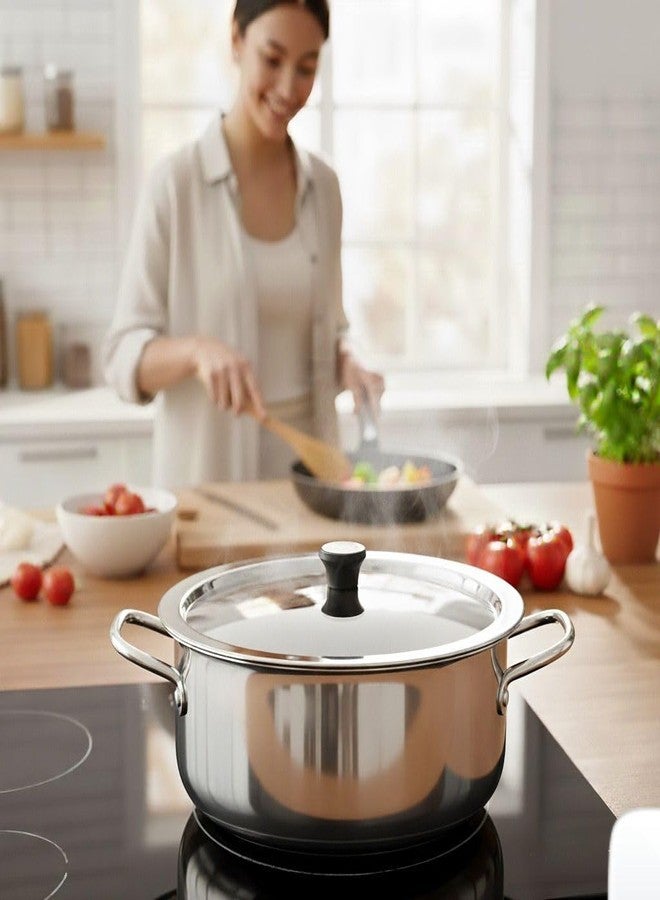 KCL Stainless Steel Tope Lid with Knob – 26.5 cm Diameter | Ciba Cover for Handi, Kadai, Saucepan | Rust-Free & Durable – 1 Unit - Universal Lids - Image 5