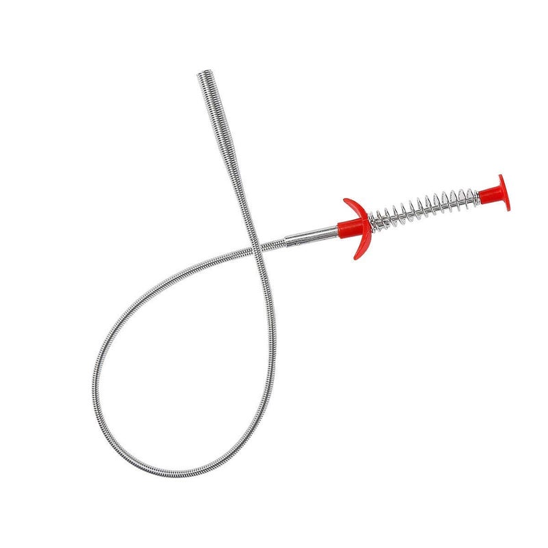 Dkriva أدوات تنظيف الشعر متعددة الوظائف والاستخدامات من دكريفا - أداة تنظيف المجاري، الأنابيب، الأحواض، المدخنة، حوض الغسيل ومخلب تنظيف المجاري بسلك نابض لمغاسل المطبخ من الفولاذ المقاوم للصدأ (1 قطعة) - Image 1