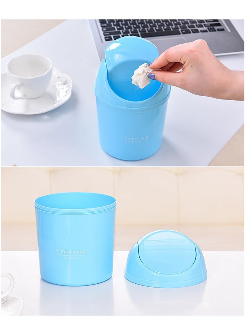 Rubik Mini Desk Trash Can with Lid for Office Bathroom Vanity Table, Small Desktop Coffee Kitchen Countertop Garbage Storage Basket Bin (Purple)  - Image 2
