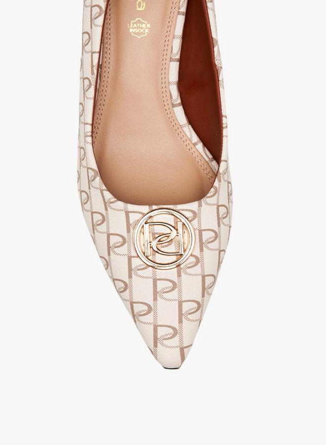 Paprika Printed Slip-On Shoes with Kitten Heels - Image 4