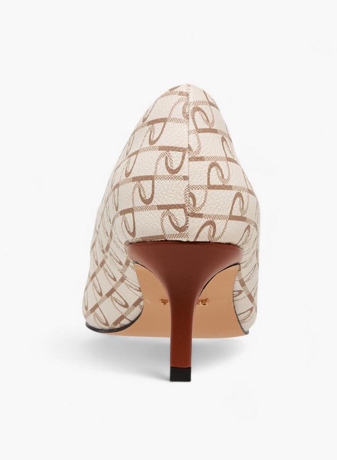 Paprika Printed Slip-On Shoes with Kitten Heels - Image 5