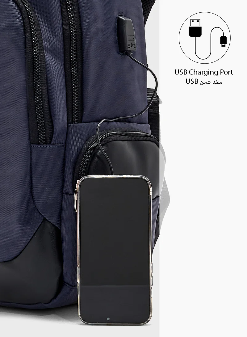 Robert Wood Premium Backpack With Pocket Organiser And Usb Port
