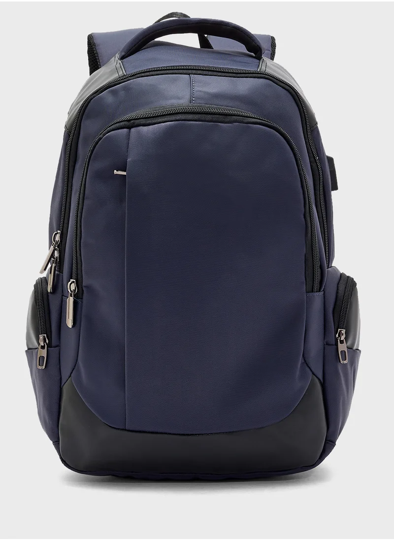 Robert Wood Premium Backpack With Pocket Organiser And Usb Port