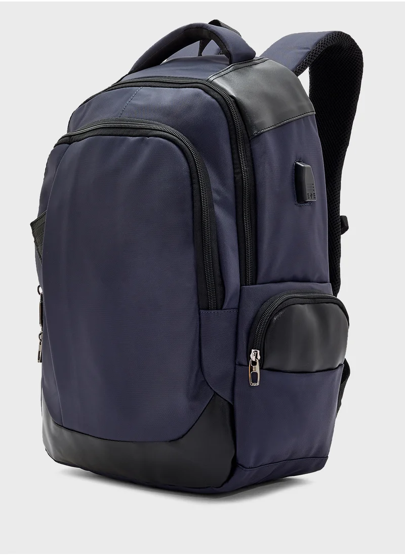 Robert Wood Premium Backpack With Pocket Organiser And Usb Port