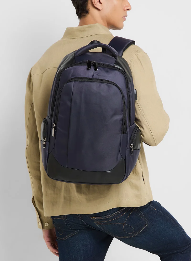 Robert Wood Premium Backpack With Pocket Organiser And Usb Port