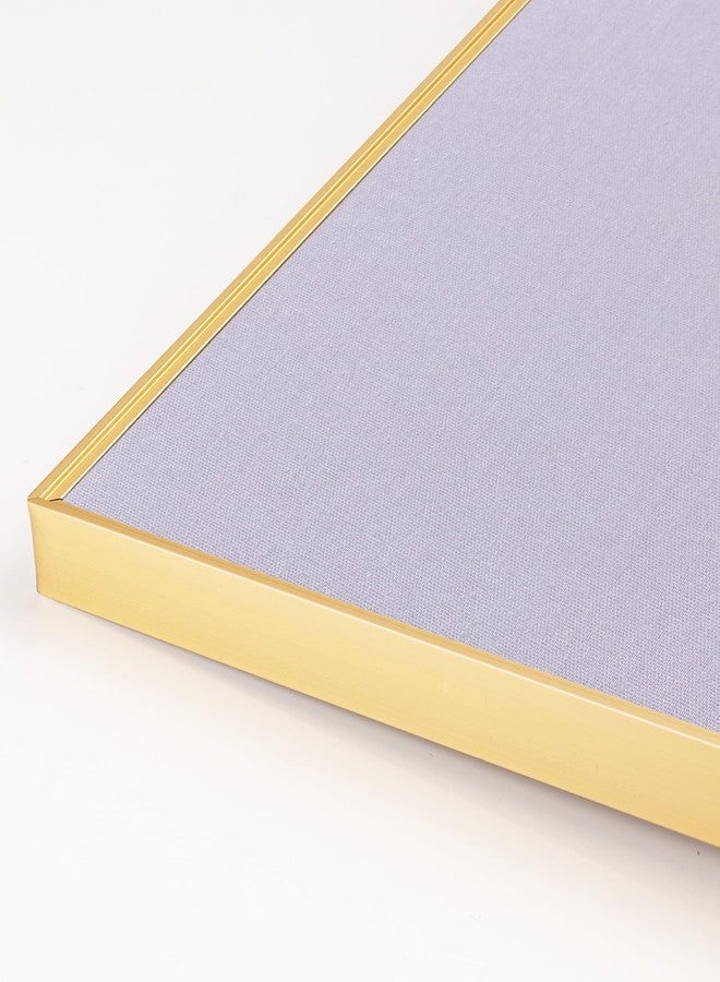 lightomorrow Bulletin Board 30 x 20 inches, Light Lavender Pin Board, Golden Aluminum Framed Fabric Cork Board with 10 Push Pins - Image 3