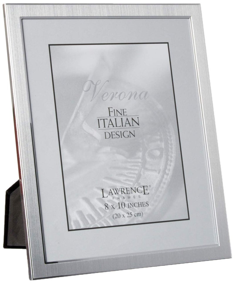 Lawrence Frames Brushed Metal Picture Frame, 8x10,Silver (Packaging may vary) - Image 1