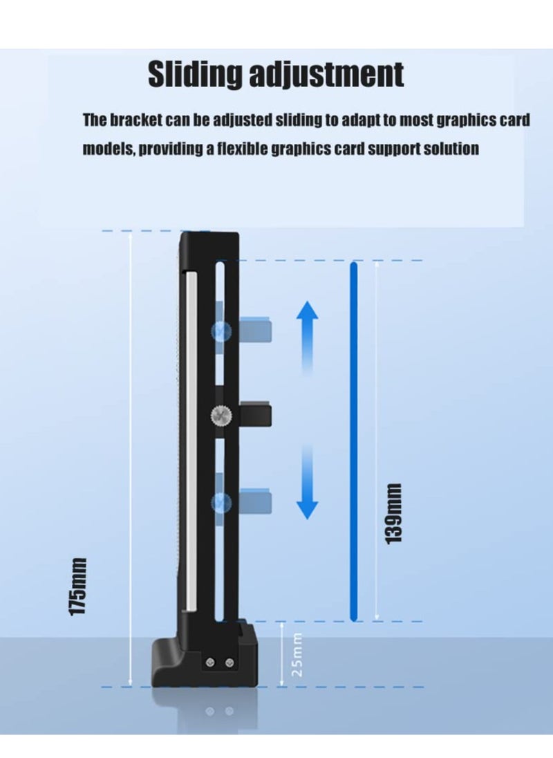 Generic - ARGB 3-Pin GPU Support Bracket with Magnetic Base, Adjustable Height and Length, Graphics Card Holder with 5V LED Lighting (White) for Enhanced GPU Stability. - Image 1