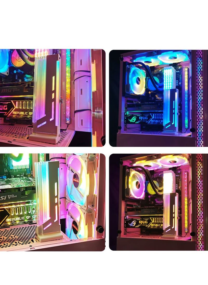 Generic - ARGB 3-Pin GPU Support Bracket with Magnetic Base, Adjustable Height and Length, Graphics Card Holder with 5V LED Lighting (White) for Enhanced GPU Stability. - Image 1