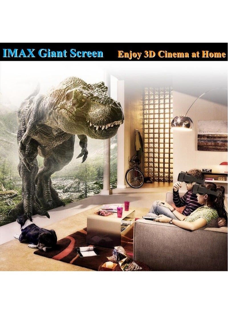 ماركة غير محددة - نظارات الواقع الافتراضي بشاشة عملاقة G10 IMAX الأصلية مع علبة الواقع الافتراضي ثلاثي الأبعاد وخوذة Google Cardboard للهواتف الذكية بحجم 4.7-7 بوصة، مع عصا تحكم متوافقة - Image 1