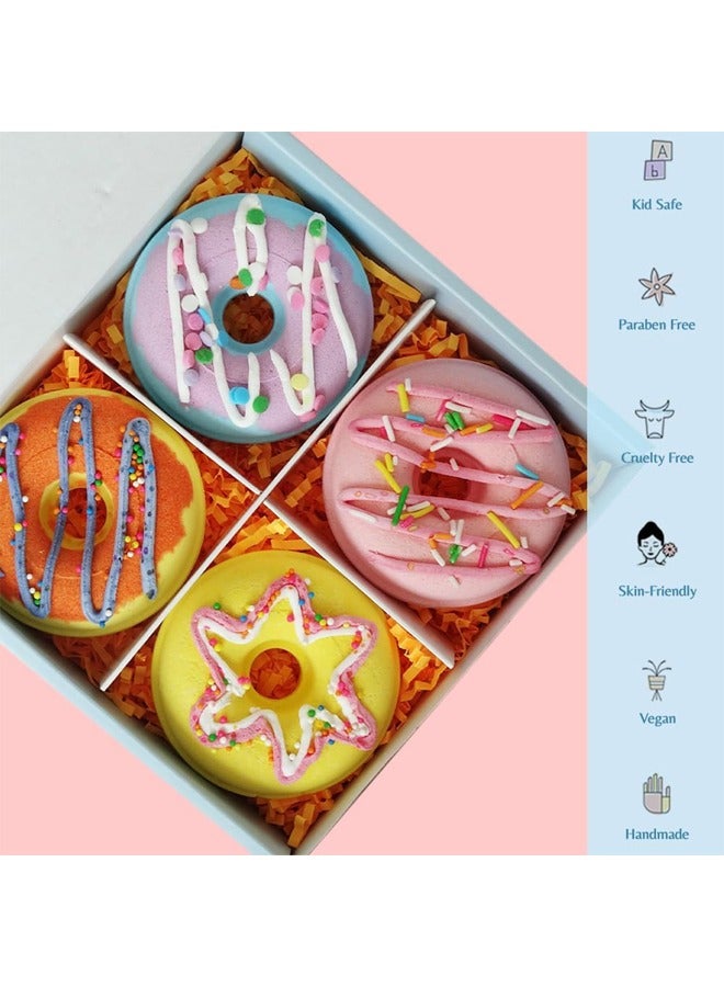 YelaJoy 4 pcs Bath Bombs Set, Donut Bath Bomb Gift Set, Natural Organic Bubble Bathbombs for Women, Gifts Stocking Stuffers Christmas Easter Self Care Gift Set for Ladies Girls Kids （ 4 Scents） - Image 3