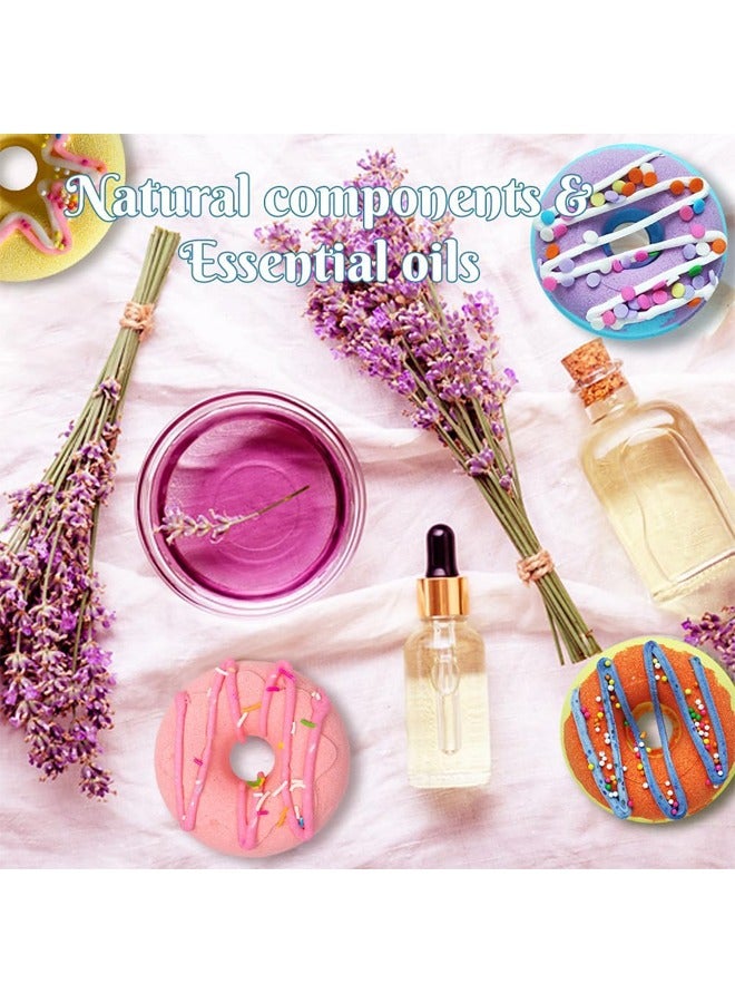 YelaJoy 4 pcs Bath Bombs Set, Donut Bath Bomb Gift Set, Natural Organic Bubble Bathbombs for Women, Gifts Stocking Stuffers Christmas Easter Self Care Gift Set for Ladies Girls Kids （ 4 Scents） - Image 4