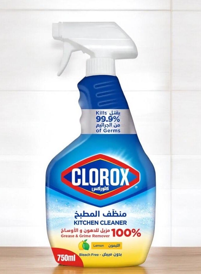 Clorox Clorox Kitchen Cleaner Spray, 750 ml, No Bleach, Kills 99.9% of Germs, 100% Grease and Dirt Remover, Easy to Use - Image 2