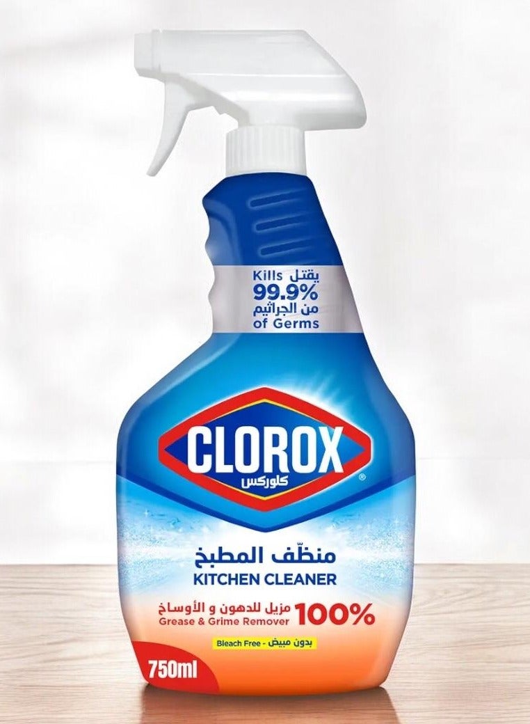 Clorox Clorox Kitchen Cleaner Spray, 750 ml, No Bleach, Kills 99.9% of Germs, 100% Grease and Dirt Remover, Easy to Use - Image 3