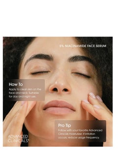 Advanced Clinicals Advanced Clinicals Niacinamide Serum | 5% Niacinamide Serum For Face With Hyaluronic Acid, Ferulic Acid, Aloe Vera, & Fruit Extracts Helps Improve Look Of Dark Spots & Uneven Skin Tone, 1.75 Fl Oz  - Image 2