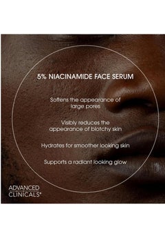 Advanced Clinicals Advanced Clinicals Niacinamide Serum | 5% Niacinamide Serum For Face With Hyaluronic Acid, Ferulic Acid, Aloe Vera, & Fruit Extracts Helps Improve Look Of Dark Spots & Uneven Skin Tone, 1.75 Fl Oz  - Image 3
