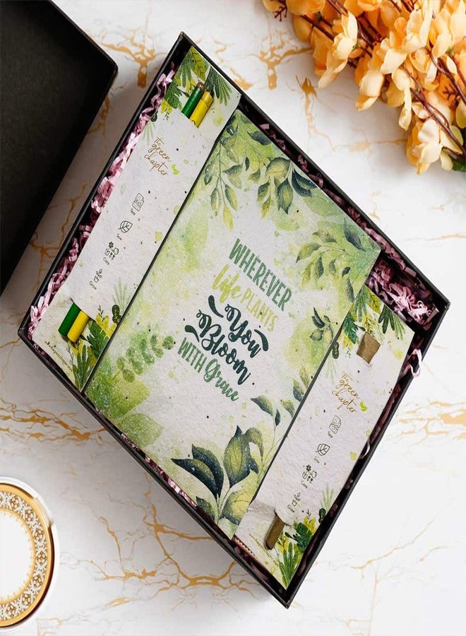 The Green Chapter Gift Set Girls Boys | Ecofriendly Plantable | 2 Seed Pencil in Plantable Pack | 1 Seed Pen | 1 Diary | 1 Jute Bag - Image 2