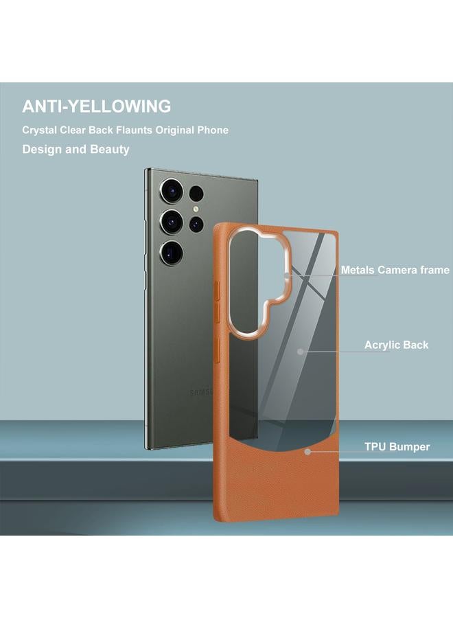 إيروريكس جراب لهاتف Samsung Galaxy S22 Ultra 5G، جراب هاتف هجين من مادة TPU وملمس الليتشي والأكريليك - Image 3
