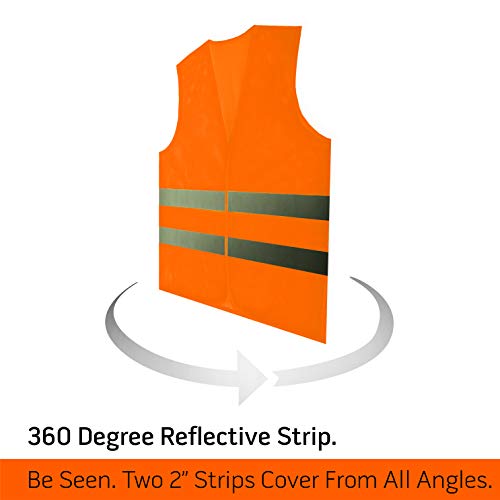PeerBasics Safety Vests 12 Pack - Orange Reflective High Visibility, Hi Vis Silver Strip, Men Women, Work, Cycling, Runner, Surveyor, Volunteer, Crossing Guard, Road, Construction, Neon - Image 3