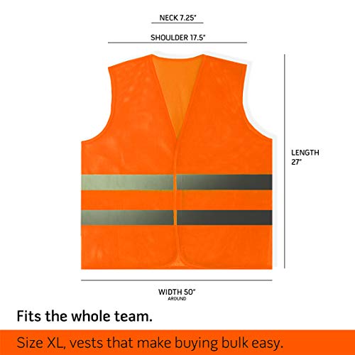 PeerBasics Safety Vests 12 Pack - Orange Reflective High Visibility, Hi Vis Silver Strip, Men Women, Work, Cycling, Runner, Surveyor, Volunteer, Crossing Guard, Road, Construction, Neon - Image 5